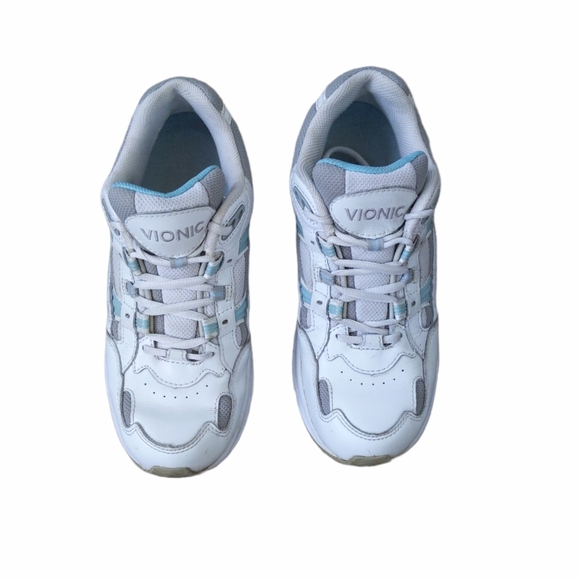 Vionic White Chunky Sneakers w/ Blue SZ 8 - Picture 4 of 11